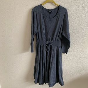 Torrid Gray Knit Sweater midi Dress Long Sleeves Scoop Neck 🌴